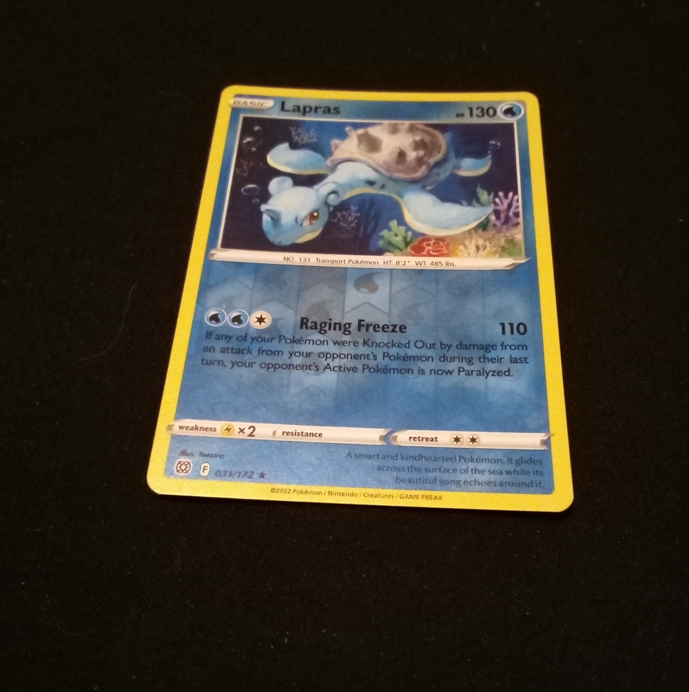 Pokemon Lapras 031/172 Brilliant Stars Rare Reverse Holo